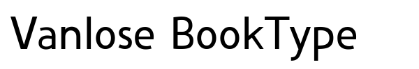 Vanlose BookType font preview
